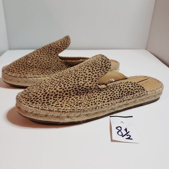 Leopard espadrille flat mules slip-on leopard - Picture 2 of 8